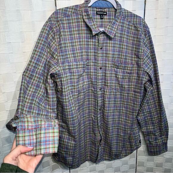 Toad & Co Flannagan Long Sleeve Plaid Button Down Shirt Mens Size XL Flannel - Picture 6 of 10